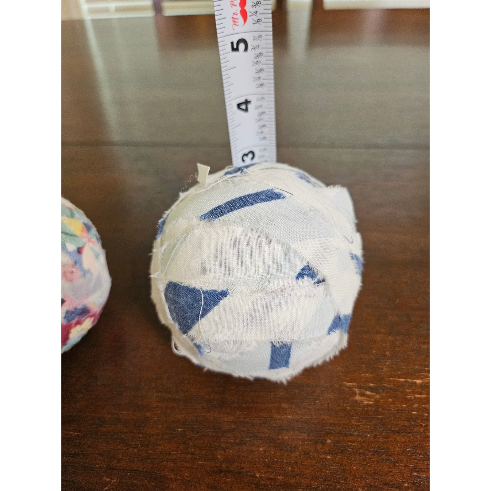 Decorative Rag Balls Unisex OS Multicolor Blue Farmhouse Primitive 2pc gallery