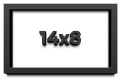 14×8 Shadow Box Frame Black | 1 inches Deep Real Wood Contemporary Shadowbox Dis