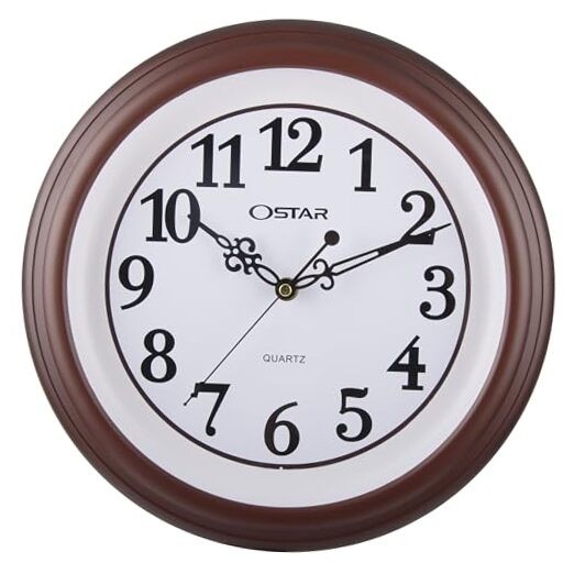 Silent Rustic Wall Clock, Battery Operated, Vintage 12 Inch Round Clock, gallery