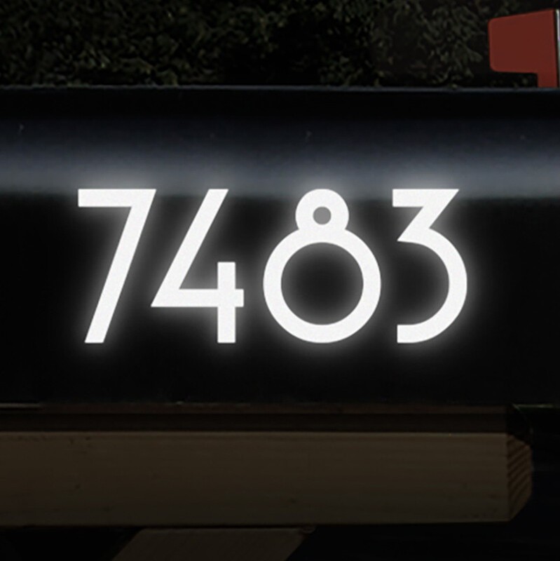 Reflective Custom Address Numbers Decals, Set of 2, Up to 4" High - 1229R-Set gallery