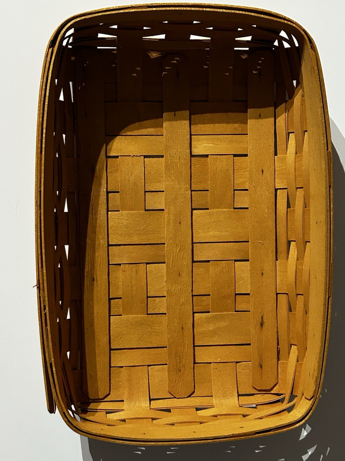 Longaberger Small Rectangular Brown Woven Wood Basket, Non-Lidded Handmade gallery
