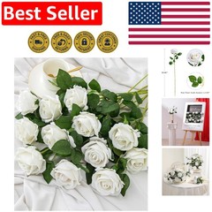 Luxurious 12PCS Velvet Artificial Roses Bouquet – Perfect for Weddings and Decor