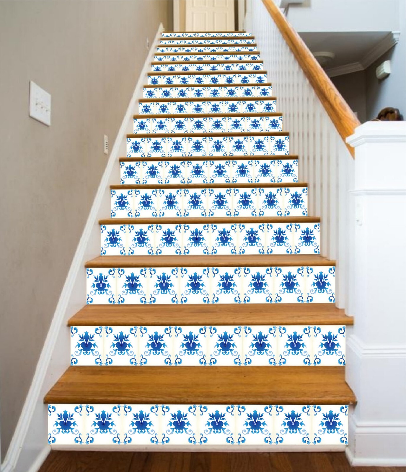 3D Blue Pattern AZ540 Stair Risers Decoration Mural Vinyl Wallpaper Kay gallery