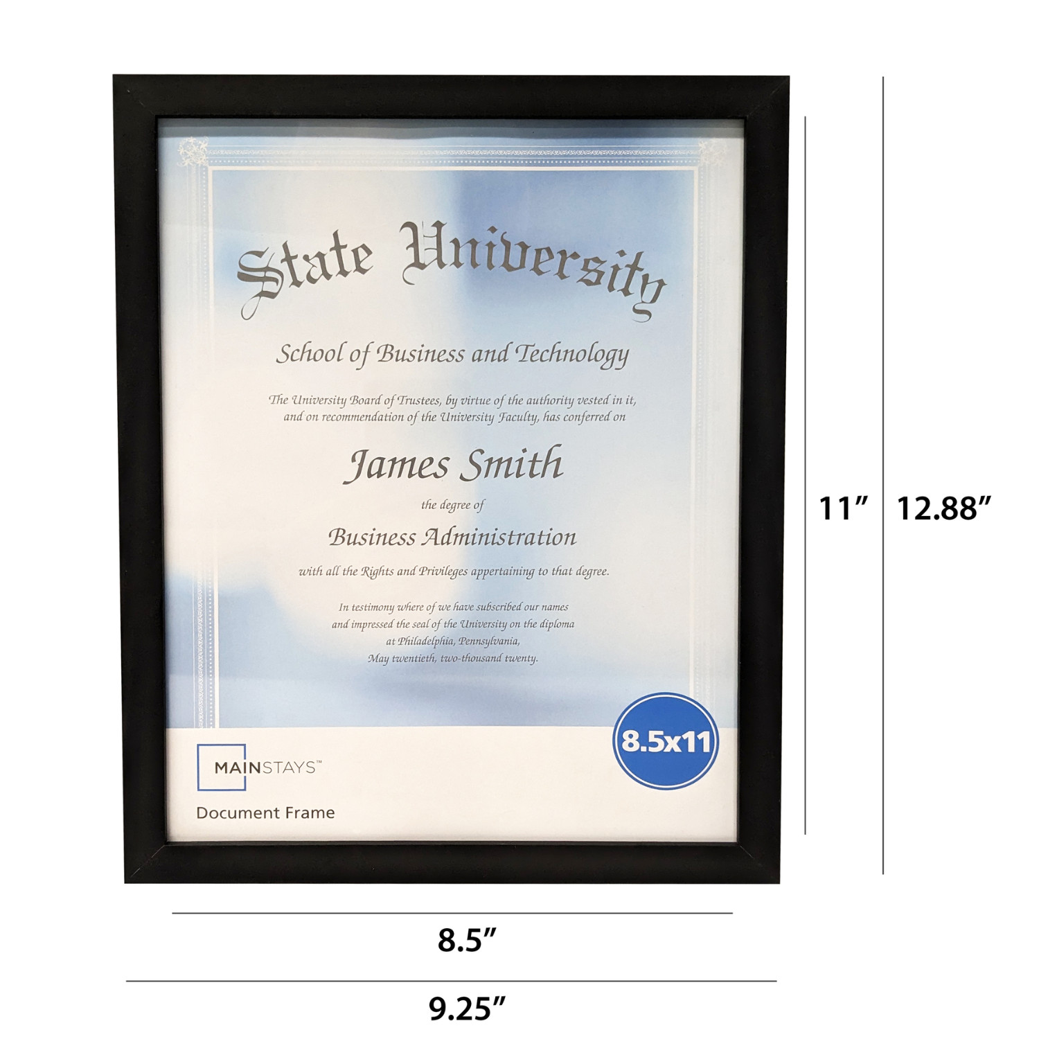 (2-Pack) 8.5x11 Document Picture Frame Certificate Wall Home Office Decor, Black gallery