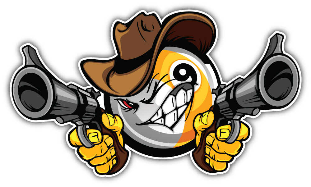 Billiards Pool Nine Ball Cartoon Smiley Sticker Art Decal ''SIZES'' gallery