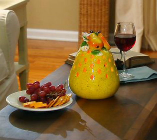 Kitchen Table Pear Fruit Home Decoration Luminary w/ Flameless Candle and Timer gallery
