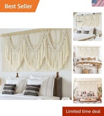Extra-Large 75″ W x 35″ L Handmade Macrame Wall Hanging – Bohemian Charm