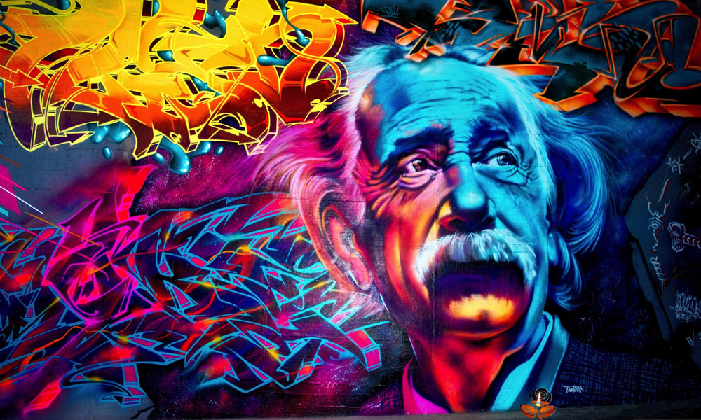 ALBERT EINSTEIN GRAFFITI CANVAS WALL ART READY TO HANG CP151