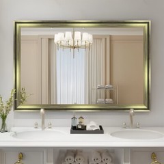 Mirror and Frame Handmade Optra Rectangular Wall Mirror Gold Finish Bamboo Style