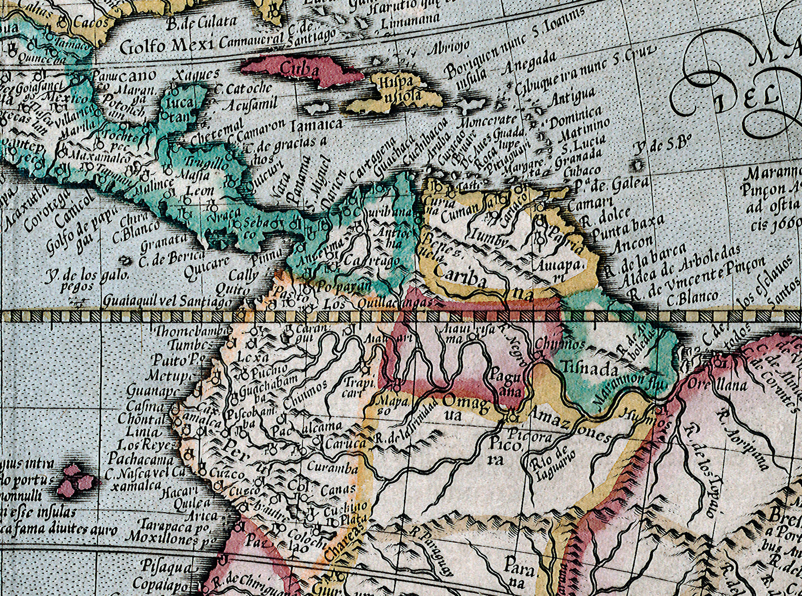 1633 Mercator Map Western Hemisphere North Central America Wall Art Poster Decor gallery
