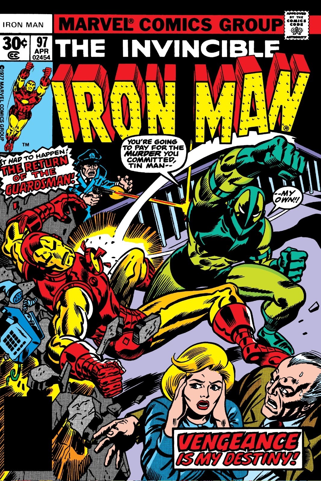 The Invincible Iron Man Comic Book Issue 97 Guardsman Poster print 16"x24 gallery
