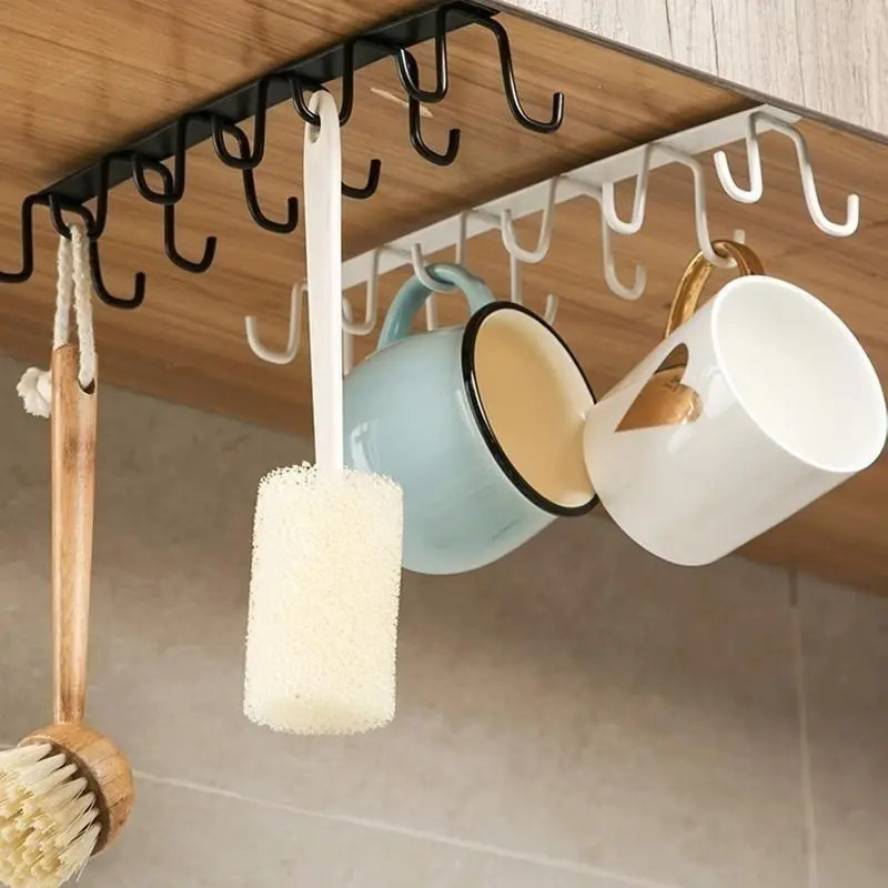 1PC Under Shelf Mug Holder Rack Kitchen Cabinet Coffee Cup Storage Hooks Hanger gallery