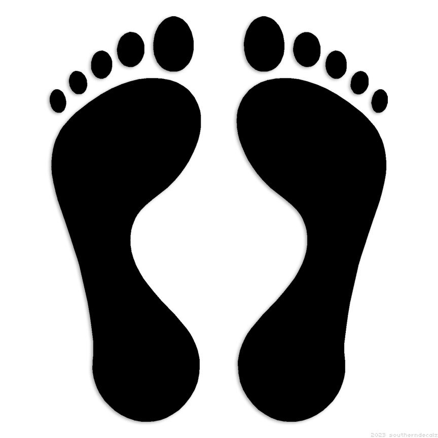 Footprints - Decal Sticker - Multiple Colors & Sizes - ebn6129 gallery