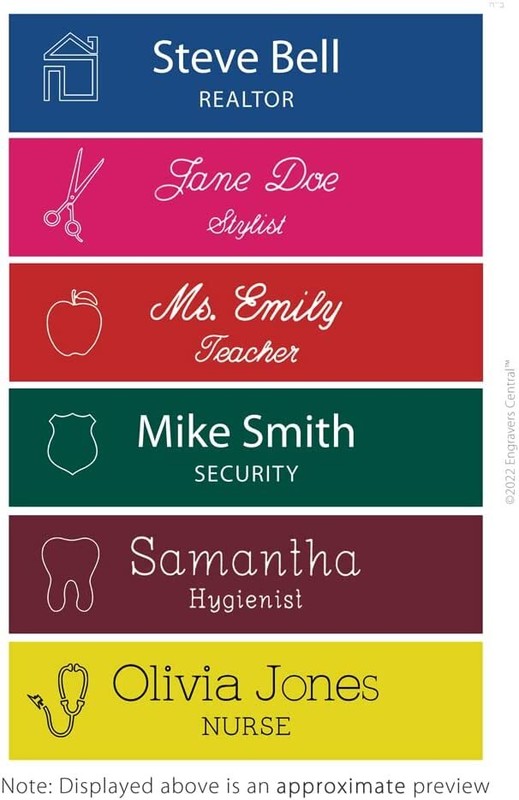 Personalized engraved name plate plaque with industry logo/icon - 2x8 gallery