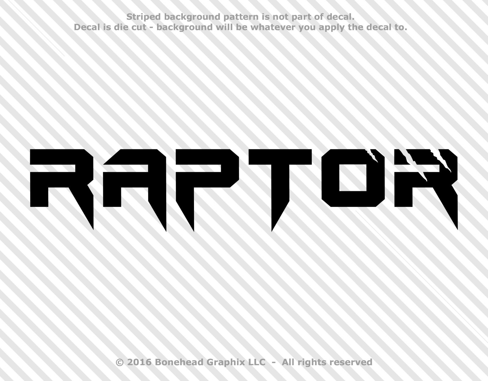 Raptor Text Vinyl Decal Window Sticker - 30 Colors gallery