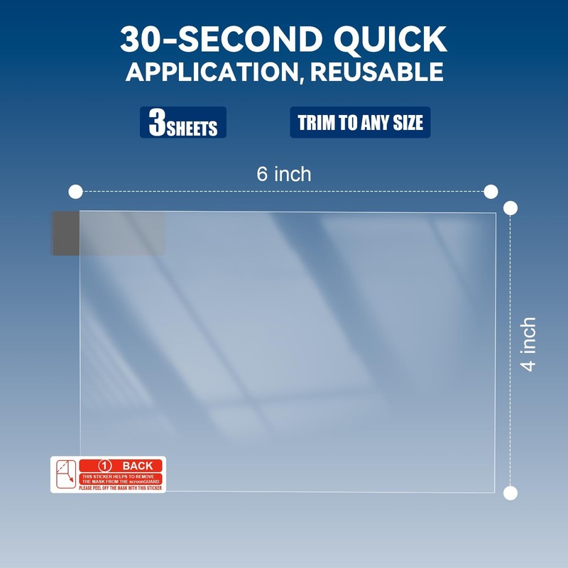 Windshield Sticker Protector Sheets, 3 Pack – 4"×6" Heat-Resistant gallery