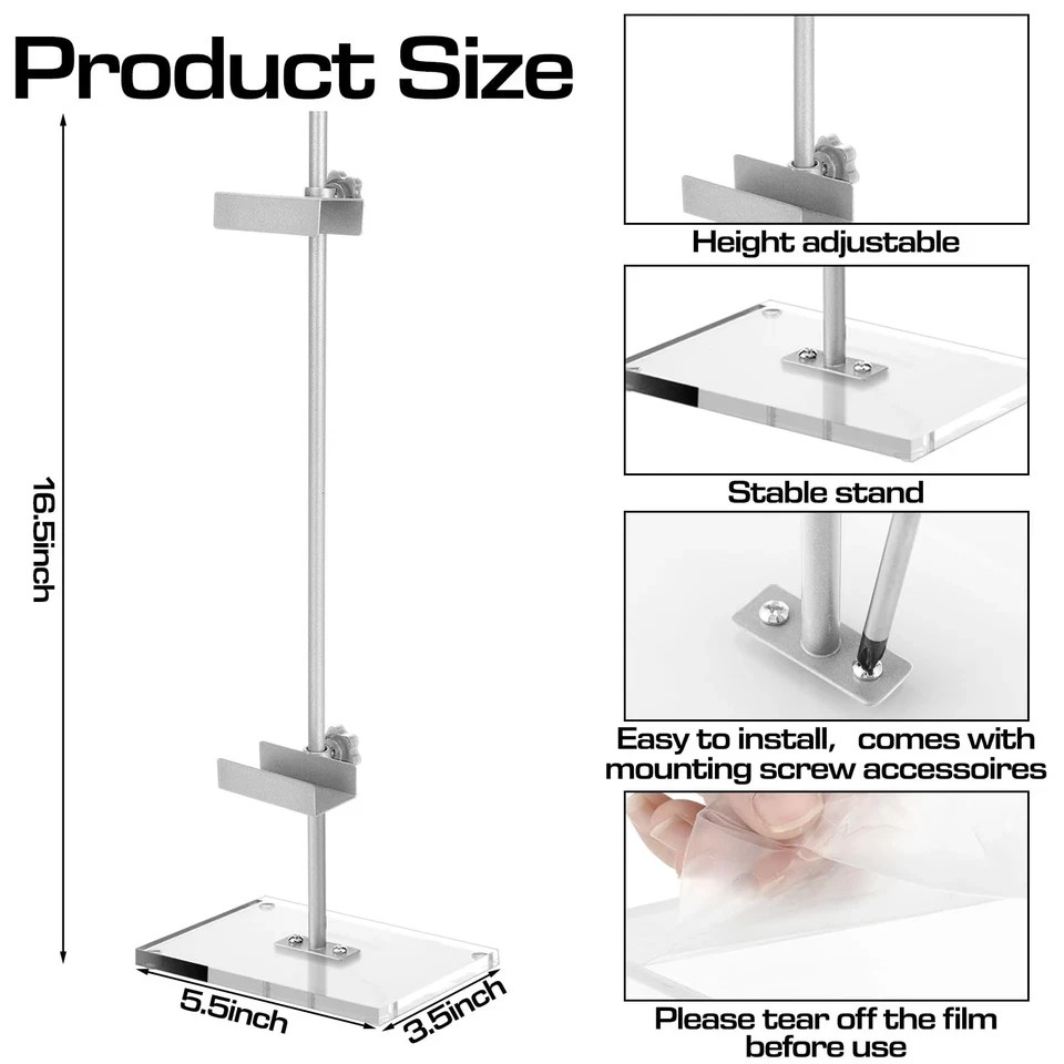 RattanView Adjustable Tabletop Easel Stand for Picture Frame up to 16.5" H Me... gallery