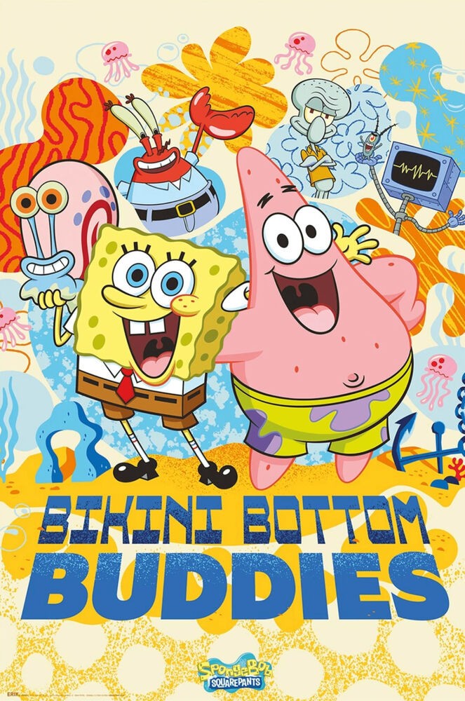 Poster Studio B - Spongebob w/Patrick Bikini Bottom Rules 24x36" NEW Cartoon Art gallery