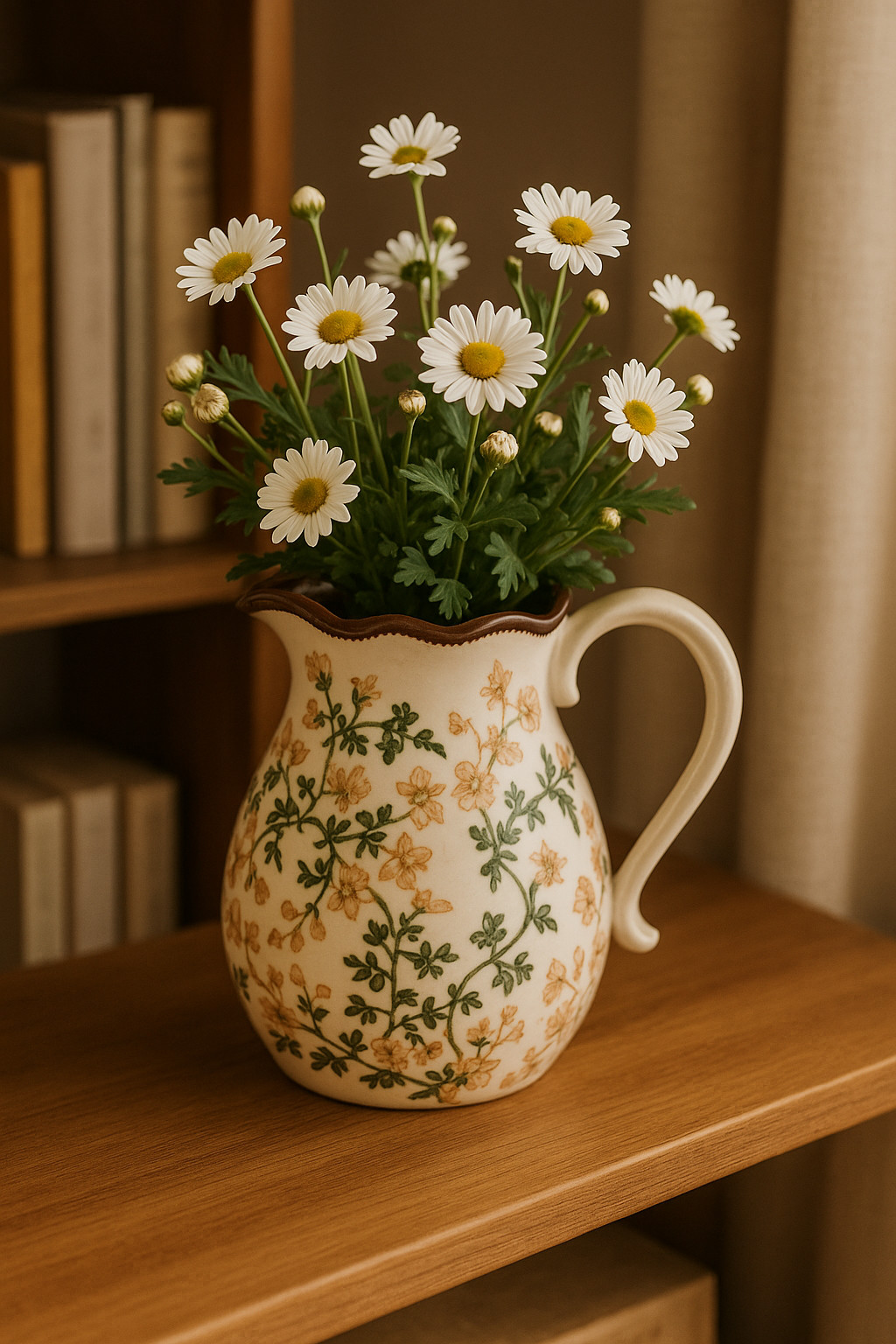 Ceramic Pitcher Vase-Rustic Farmhouse Floral Table Decor gallery