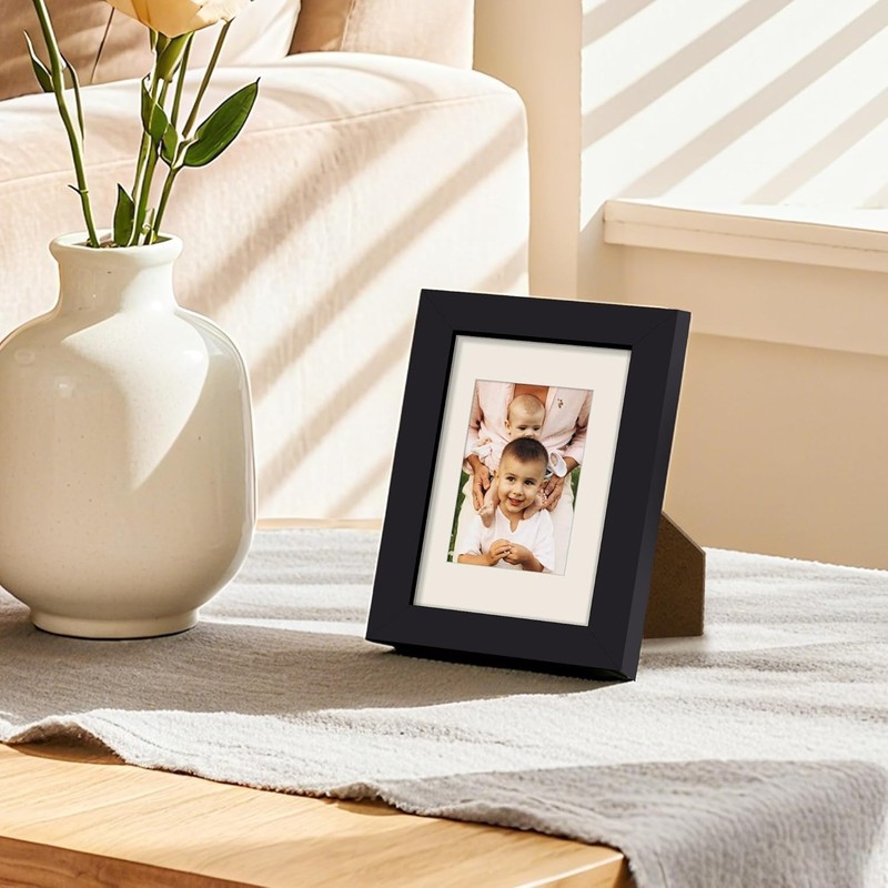 3.5x5 Rectangular Picture Frame Black Plastic for Grandparents Day Gift gallery