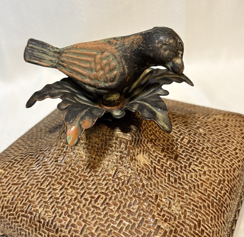 CBK Set 2 Decorative Boxes Bird Lid Rustic Cottage Trinket Storage gallery
