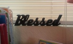 Blessed Sign Shelf Sitter Desktop Dorm Decor Wall Hanging Decor Word Art