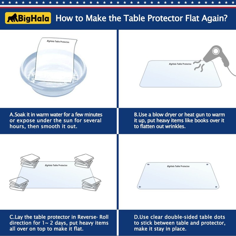 Bighala Round Tabletop Protector Thick Clear Plastic Tablecloth Protective Desk gallery