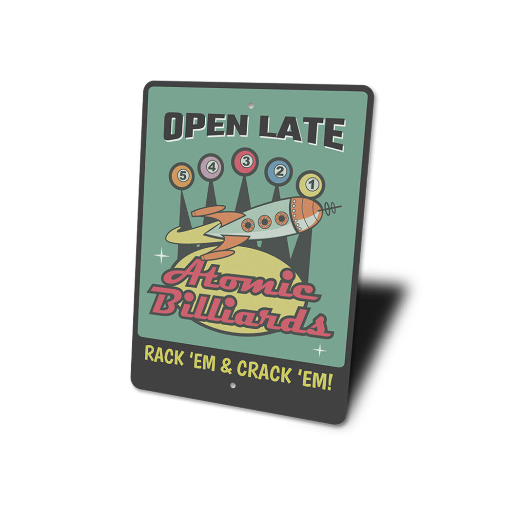 Atomic Billiards Metal Sign gallery