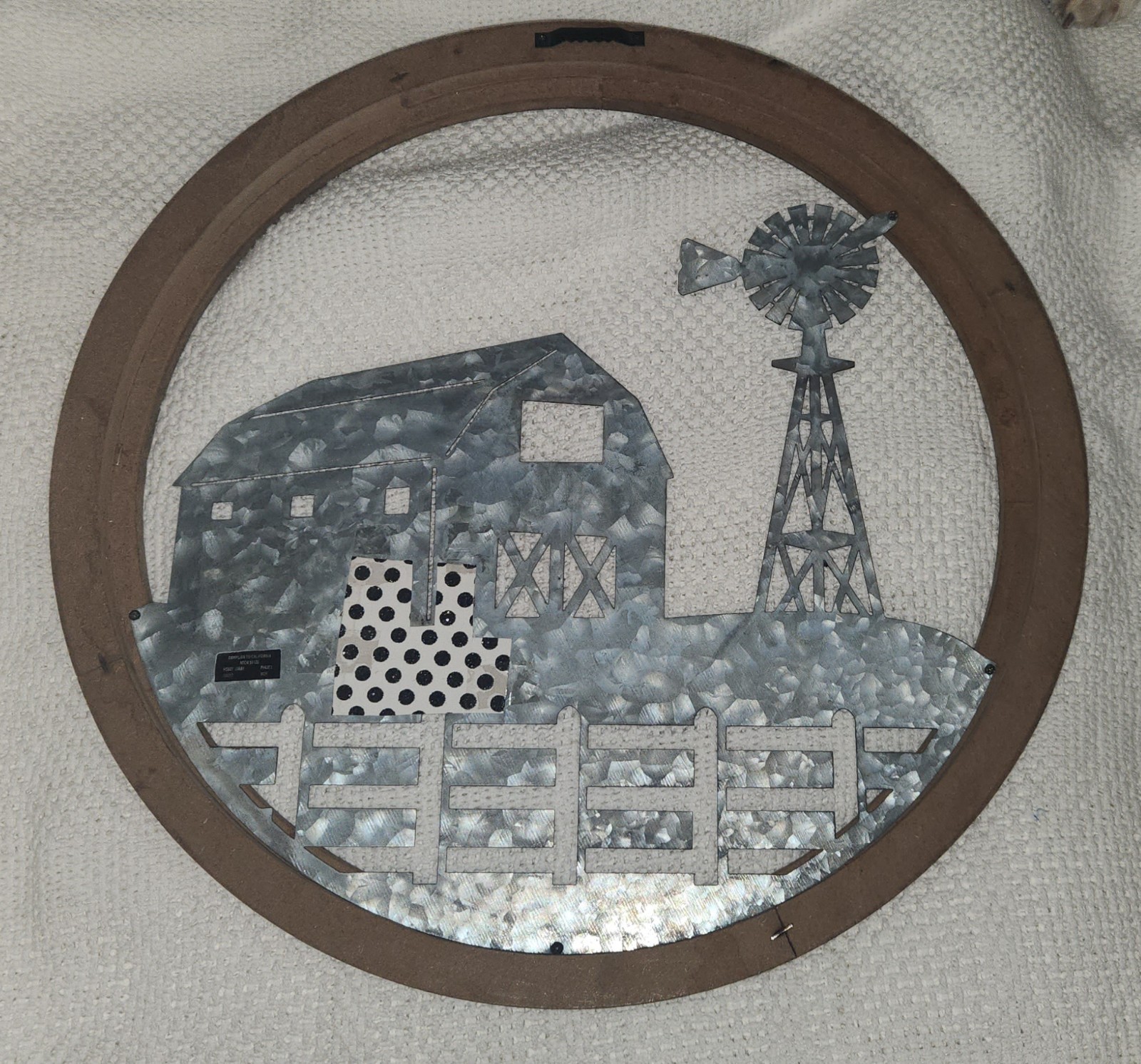 Rustic Farm Decor Weathered, Galvanized Metal Center Finish and Circular Edge gallery