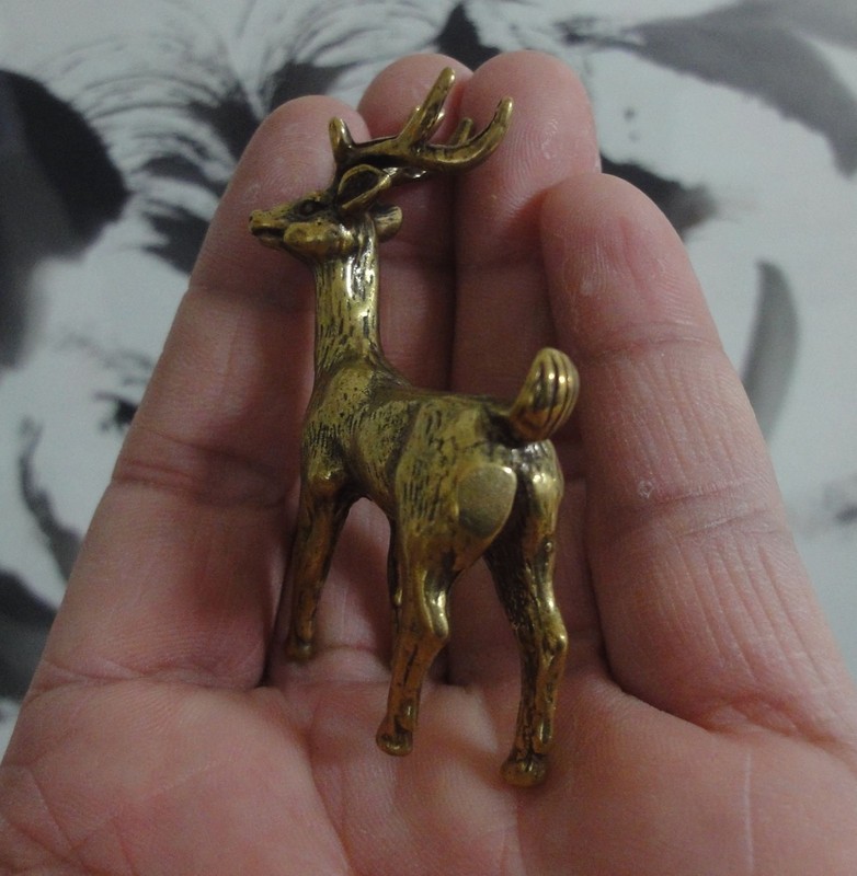 Vintage Style Solid Brass Casting Deer Animal Figurine Statue for Home Decor gallery
