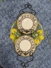 Black Metal Wall Mounted Vertical Decorative Plate Rack, Large 34.5” x 8.5”