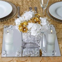 24 pcs 12″ Square MIRRORS Wedding Reception CENTERPIECES Wholesale Supplies SALE