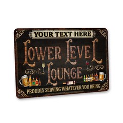 Custom Bar Sign Lower Level Lounge Basement Bar Sign Speakeasy Pub 108122002188