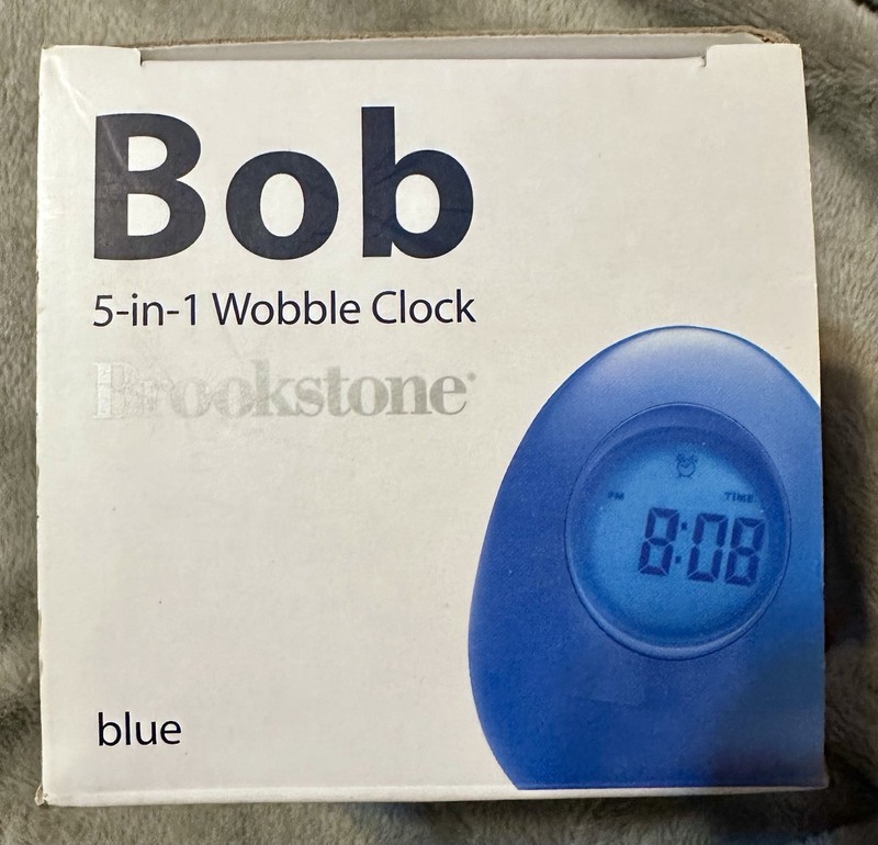 Brookstone "Bob" 5-in-1 Wobble Clock - Blue - New gallery