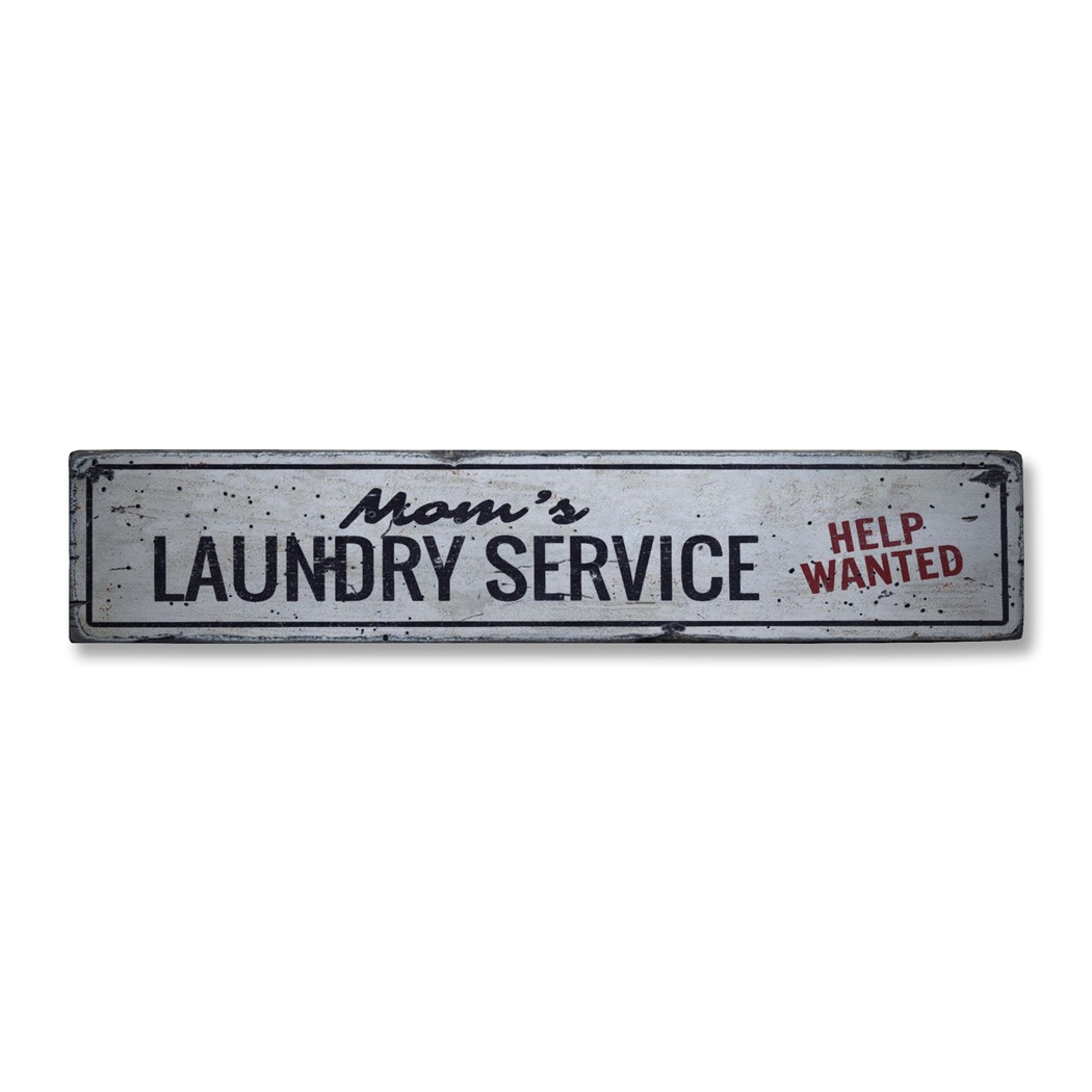 Help Wanted Laundry Service, Laundry - Rustic Distressed Wood Sign gallery