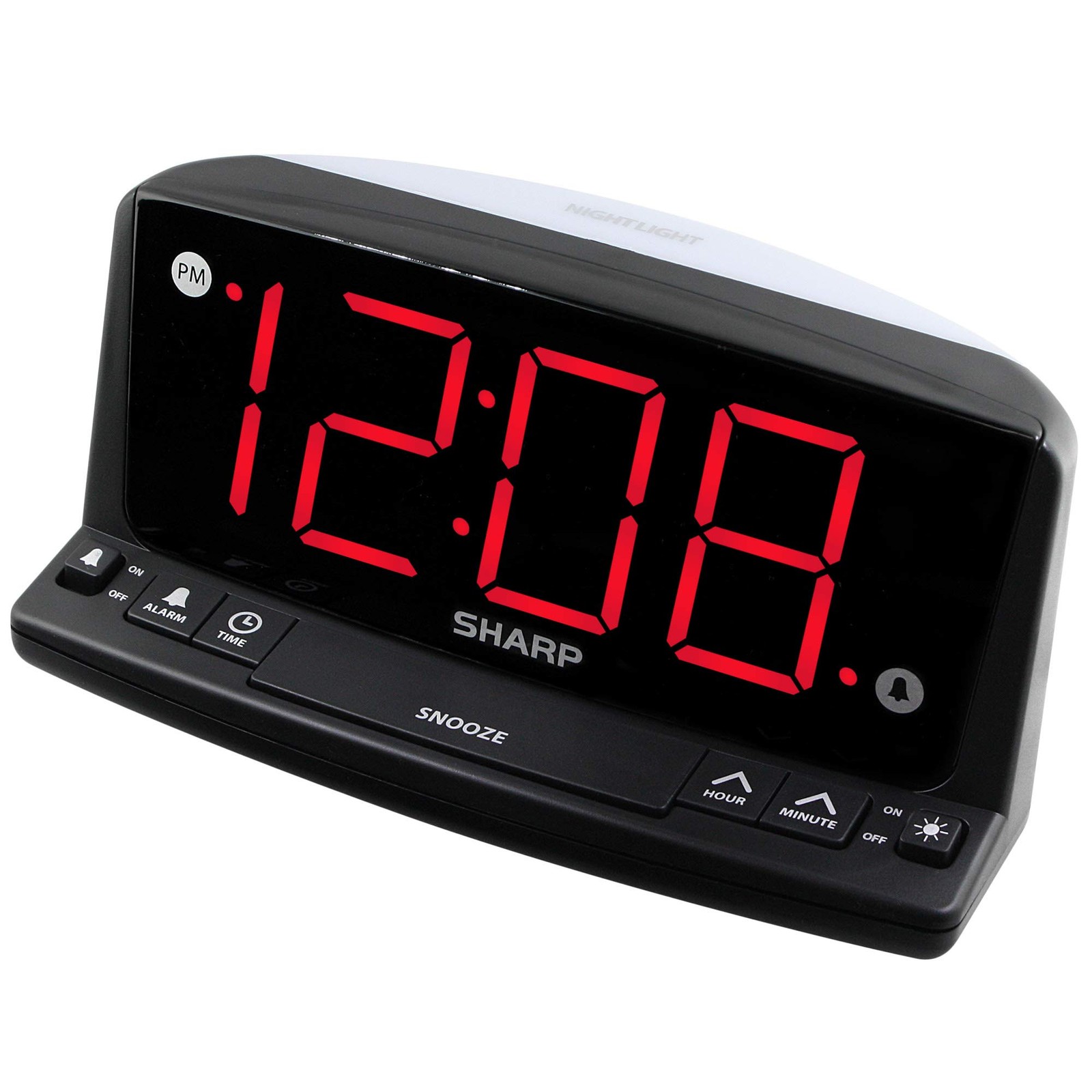 Sharp LED Digital Alarm Clock – Simple Operation - Easy to Black - Red Led gallery