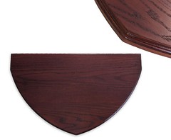 Solid Red Oak Shield Plaque, Flush Mounted, Satin Mahogany Stain, Trophy Mount