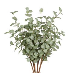 6 Pcs 27″ Eucalyptus Stems Greenery Stems Eucalyptus Leaf Spray in Green Silk…