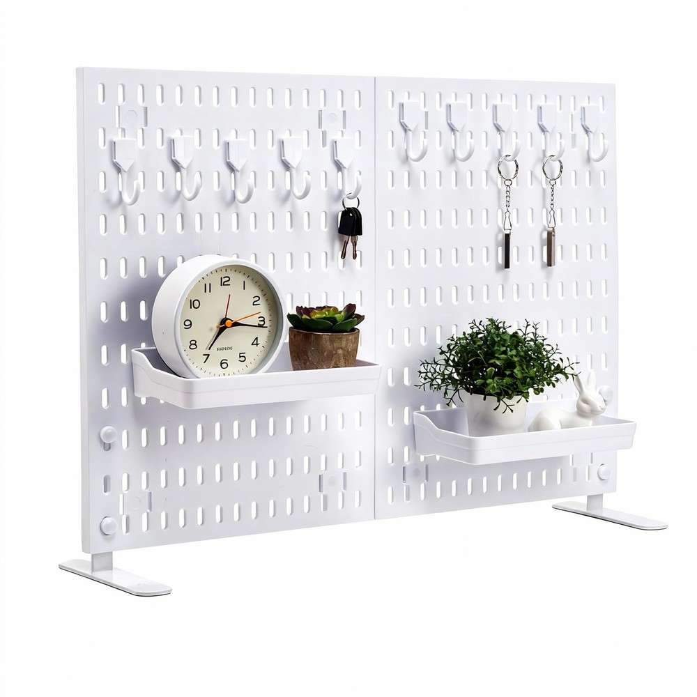 GRAVEE Tabletop Peg Board Display Stand with 10 Hooks & 2 Trays Vendor Office