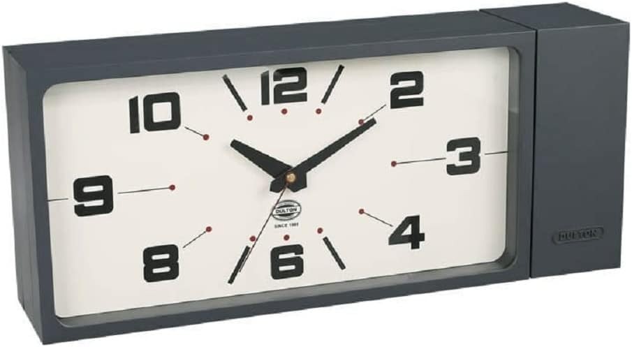 DULTON Double Face Wall Clock Rectangle Gray Magnetic Mount H21-0362GY Japan