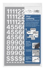 Chartpak Self-Adhesive Vinyl Numbers, 3/4 Inch 72 Count Pack of 1 White