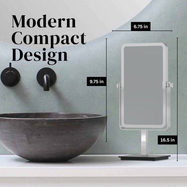 Aptations Mirror Image Rectangular Free Standing Mirror, Chrome gallery
