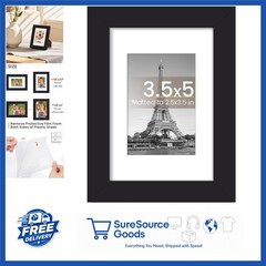3.5×5 Rectangular Picture Frame Black Plastic for Grandparents Day Gift