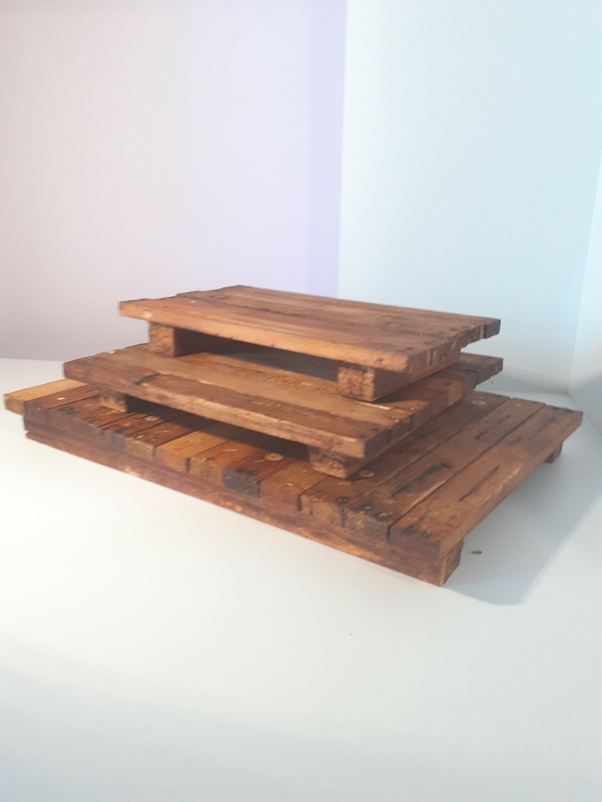 Reclaimed Wooden Display Riser, Recycled Wood Plant Stand, Tabletop Shelf gallery