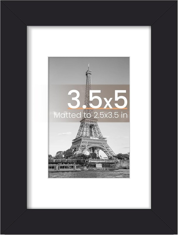 3.5x5 Rectangular Picture Frame Black Plastic for Grandparents Day Gift gallery