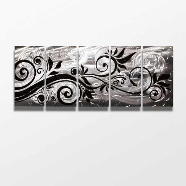 Silver Metal Wall Art Large Contemporary Abstract Sculpture Painting Decor Jones gallery