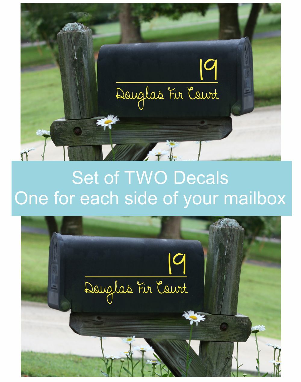 Personalized Mailbox Address Stickers Custom Decorative Vinyl Decals, Set of 2 gallery
