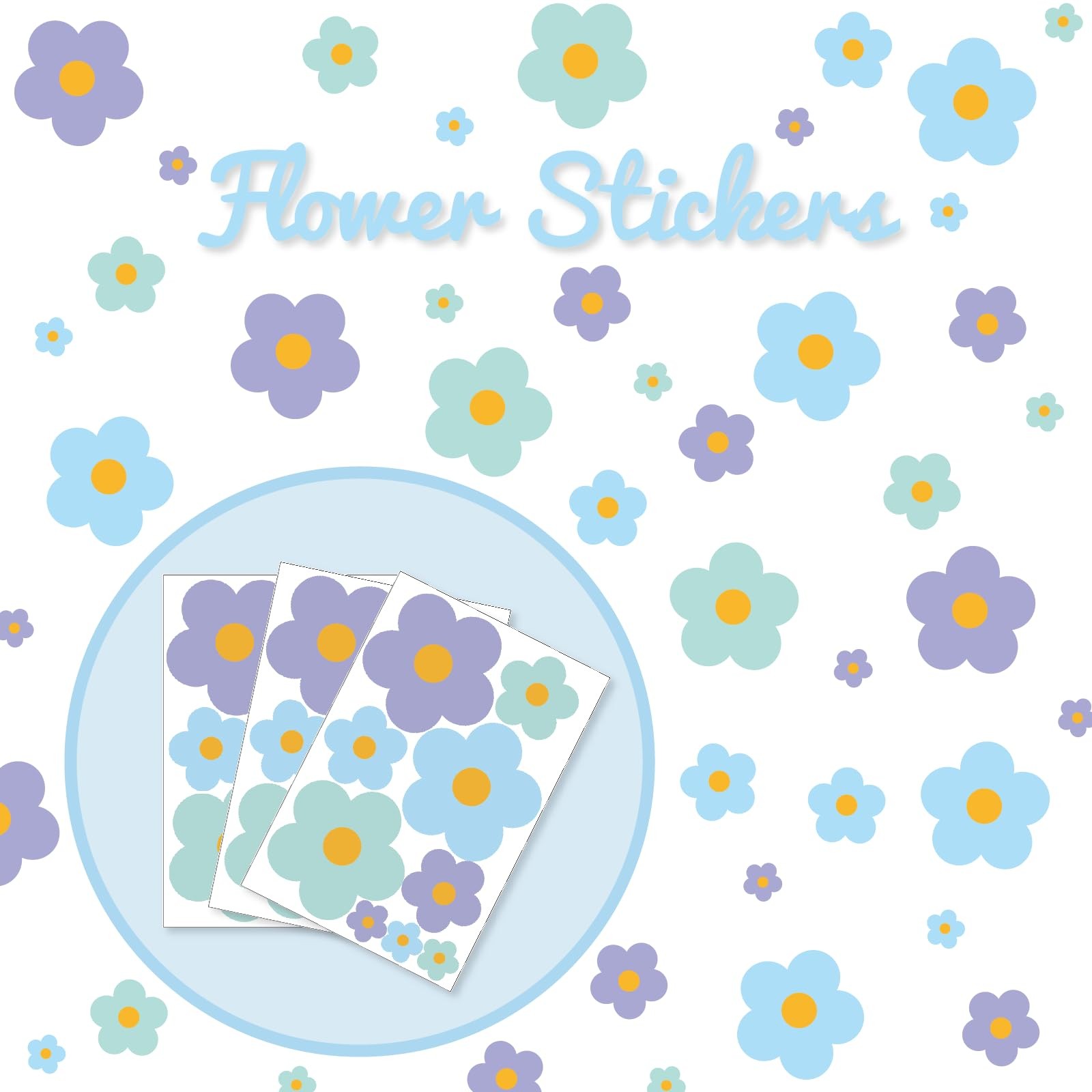 81 Pcs Removable Flower Wall Decal Stickers Girls Kids Room Decor Purple gallery