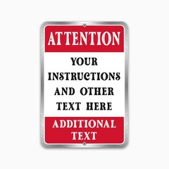 Customized With Your Custom Text New Personalized Aluminum Metal Sign 8 x 12″