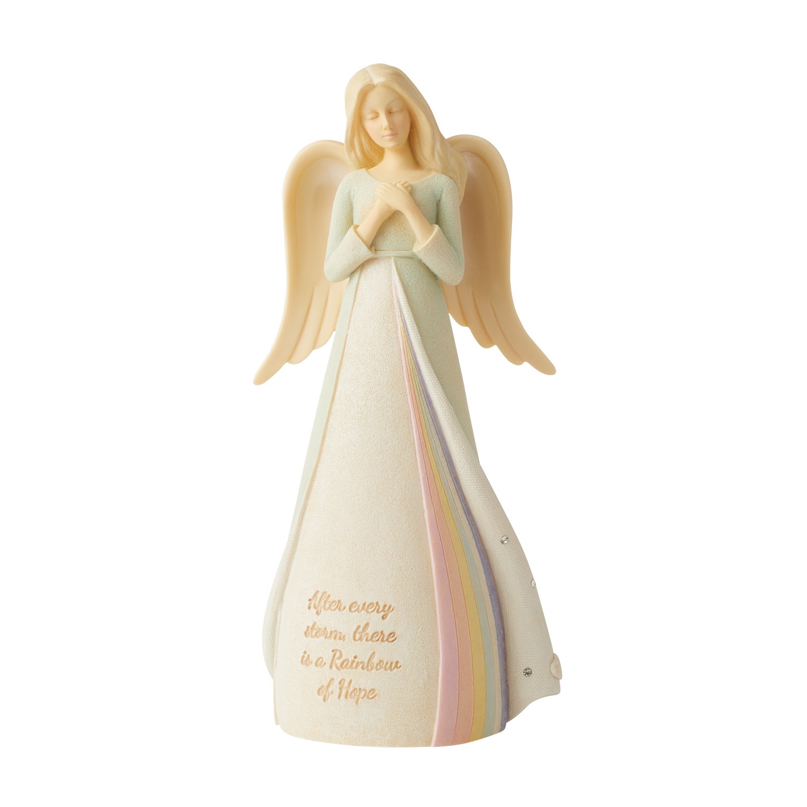 Enesco Foundations After Every Storm a Rainbow of Hope Angel Figurine 7.5 Inch gallery